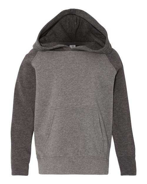 Load image into Gallery viewer, Toddler Special Blend Hooded Raglan Sweatshirt - Nickel/ Carbon