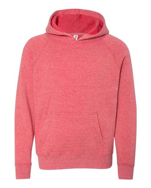 Load image into Gallery viewer, Youth Lightweight Special Blend Raglan Hooded Sweatshirt - Pomegranate