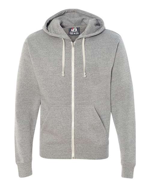Load image into Gallery viewer, J. America 8872 Men's Triblend Full-Zip Hooded Sweatshirt - Grey Triblend