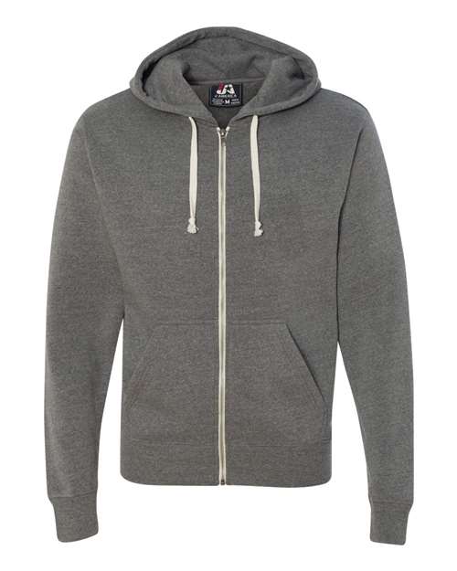 Load image into Gallery viewer, J. America 8872 Men's Triblend Full-Zip Hooded Sweatshirt - Smoke Triblend
