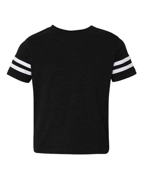 Load image into Gallery viewer, Toddler Football Fine Jersey Tee - Black Solid/ White