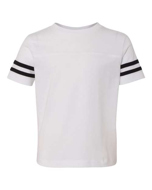 Load image into Gallery viewer, Toddler Football Fine Jersey Tee - White Solid/ Black