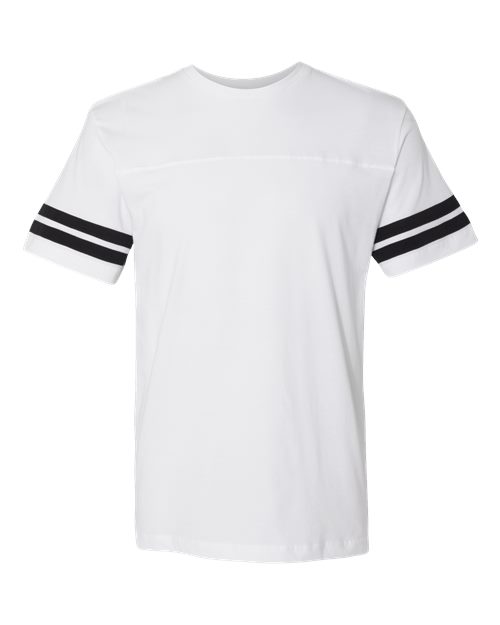 Load image into Gallery viewer, LAT 6937 Unisex Football Fine Jersey Tee - White Solid/ Black