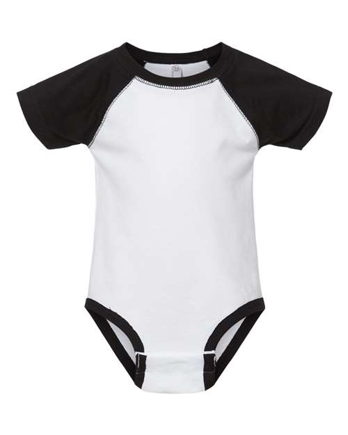 Load image into Gallery viewer, Infant Baseball Fine Jersey Bodysuit - White Solid/ Black