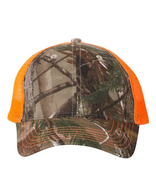 Load image into Gallery viewer, Kati LC5M Licensed Camo Mesh Back Cap - Realtree AP/ Neon Orange