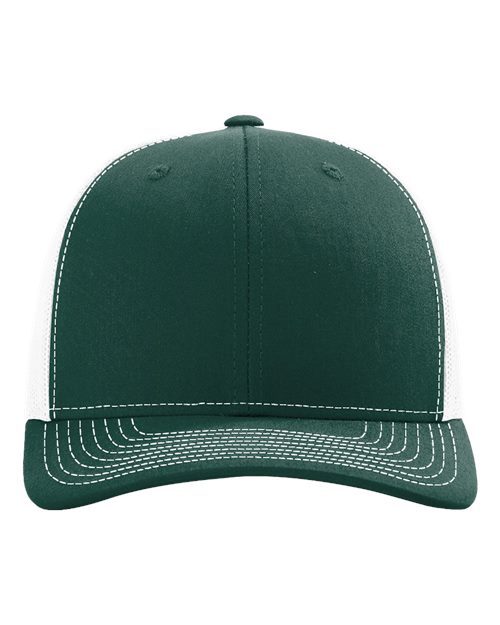 Load image into Gallery viewer, Richardson 112 Snapback Trucker Cap - Dark Green/ White