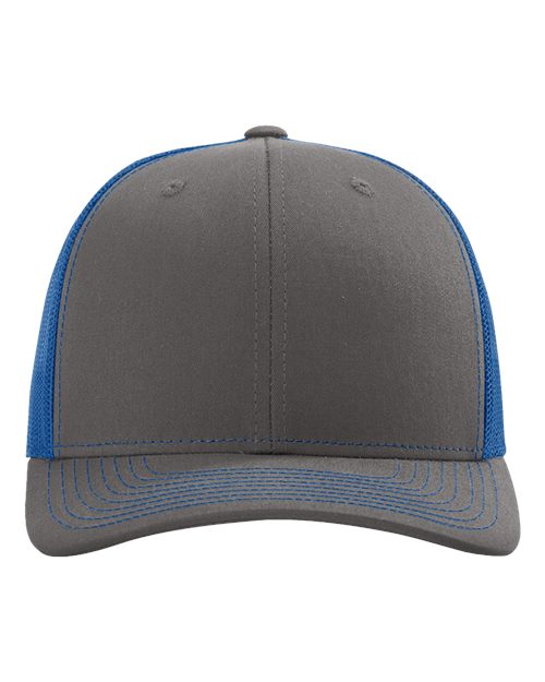 Load image into Gallery viewer, Richardson 112 Snapback Trucker Cap - Charcoal/ Royal