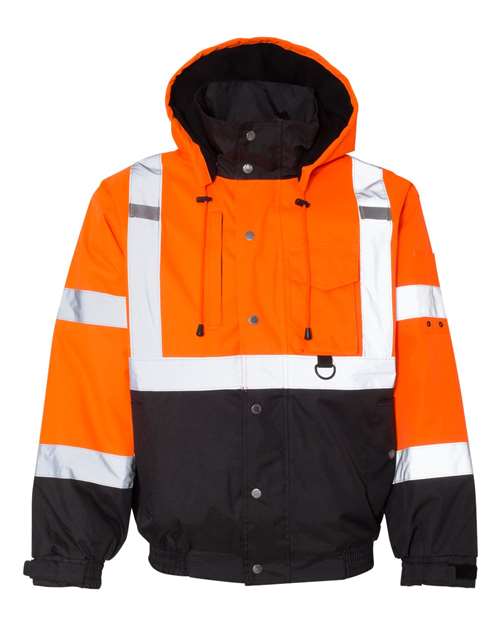 Load image into Gallery viewer, Kishigo JS130-132 Unisex Ripstop Bomber Jacket - Orange/ Black