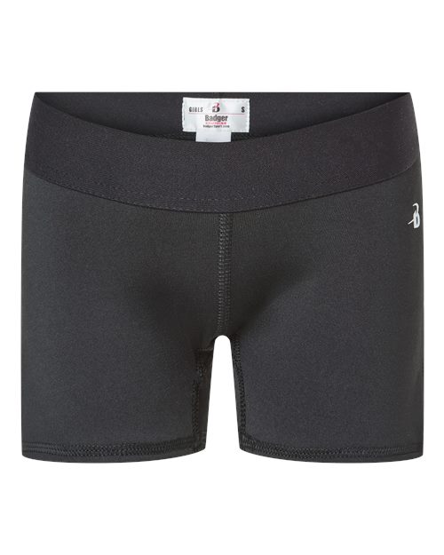 Load image into Gallery viewer, Badger 2629 Girls' Pro-Compression Shorts - Black