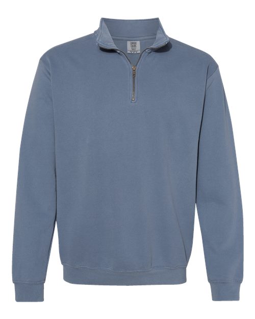 Load image into Gallery viewer, Unisex Garment-Dyed Quarter-Zip Sweatshirt - Blue Jean