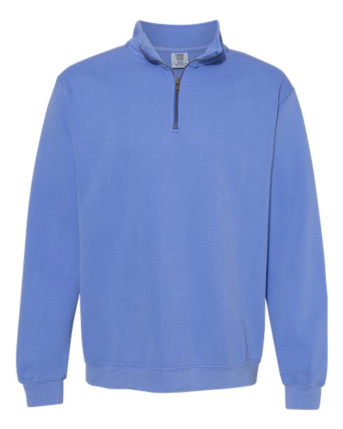 Load image into Gallery viewer, Unisex Garment-Dyed Quarter-Zip Sweatshirt - Flo Blue