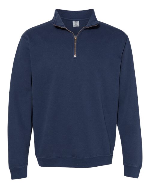 Load image into Gallery viewer, Unisex Garment-Dyed Quarter-Zip Sweatshirt - True Navy