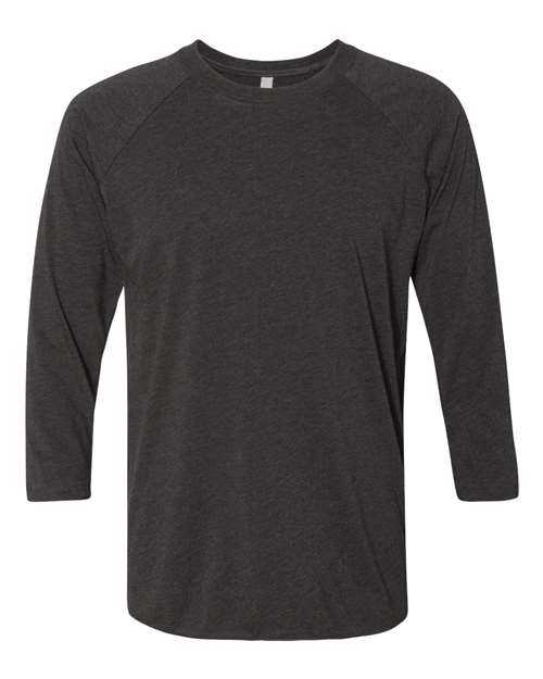 Load image into Gallery viewer, Unisex Triblend Three-Quarter Raglan T-Shirt - Vintage Black Sleeves/ Vintage Black Body