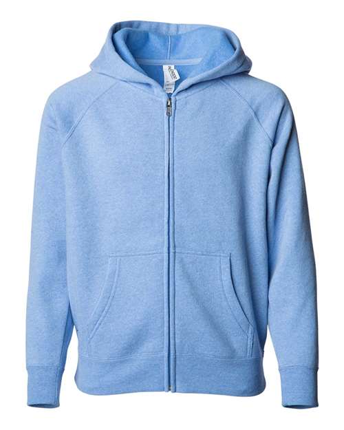 Load image into Gallery viewer, Youth Lightweight Special Blend Raglan Zip Hood - Pacific