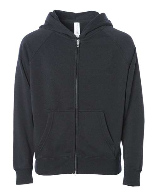 Load image into Gallery viewer, Toddler Lightweight Special Blend Raglan Zip Hood - Black