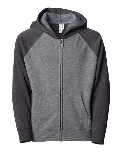 Load image into Gallery viewer, Toddler Lightweight Special Blend Raglan Zip Hood - Nickel/ Carbon