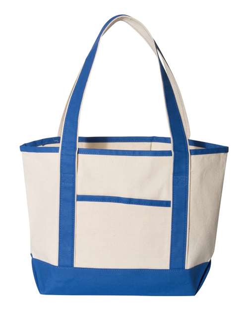 Load image into Gallery viewer, Q-Tees Q125800 20L Small Deluxe Tote - Natural/ Royal