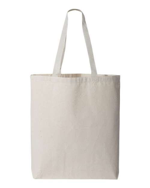 Load image into Gallery viewer, Q-Tees Q4400 11L Canvas Tote with Contrast-Color Handles - Natural/ Natural