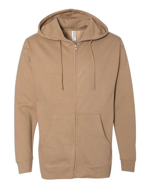 Load image into Gallery viewer, Unisex Midweight Full-Zip Hooded Sweatshirt - Sandstone