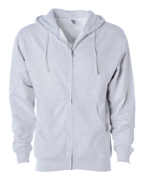 Load image into Gallery viewer, Unisex Midweight Full-Zip Hooded Sweatshirt - Ash Heather