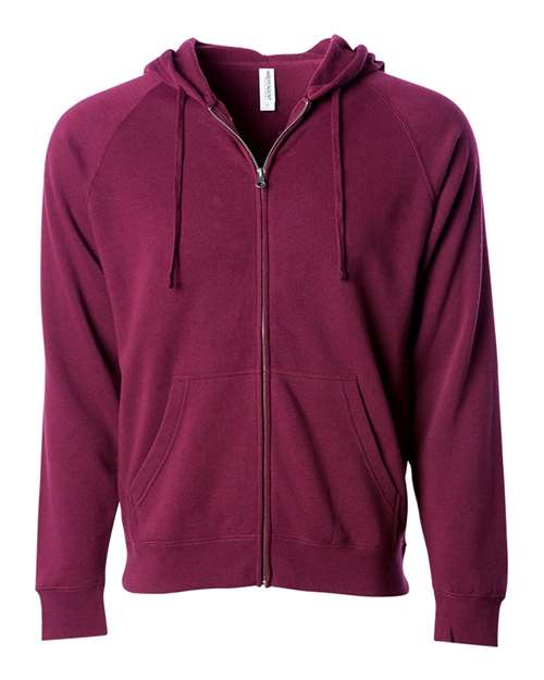 Load image into Gallery viewer, Unisex Special Blend Raglan Full-Zip Hooded Sweatshirt - Maroon