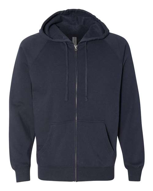 Load image into Gallery viewer, Unisex Special Blend Raglan Full-Zip Hooded Sweatshirt - Classic Navy
