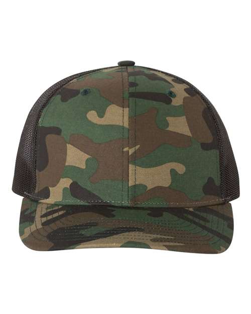 Load image into Gallery viewer, Richardson 112P Printed Trucker Cap - Army Camo/ Black