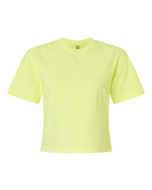 Load image into Gallery viewer, Women's Garment-Dyed Heavyweight Boxy T-Shirt - Neon Lemon