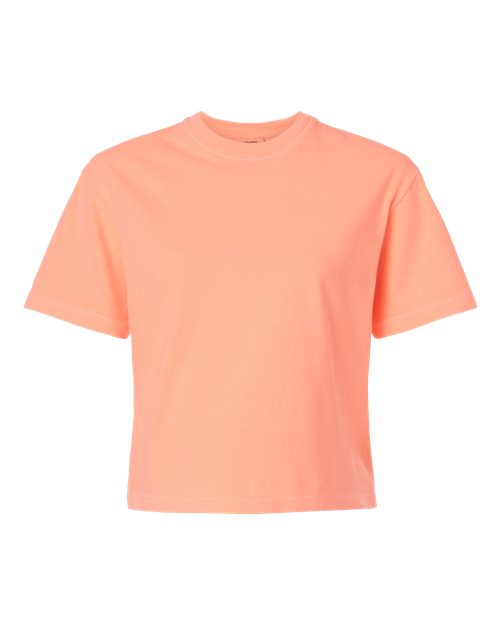 Load image into Gallery viewer, Women's Garment-Dyed Heavyweight Boxy T-Shirt - Neon Cantaloupe