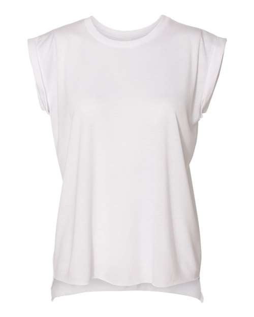 Load image into Gallery viewer, Women’s Flowy Rolled Cuffs Muscle Tee — product photo 11
