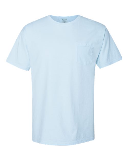 Load image into Gallery viewer, Unisex Garment-Dyed Pocket T-Shirt - Soothing Blue