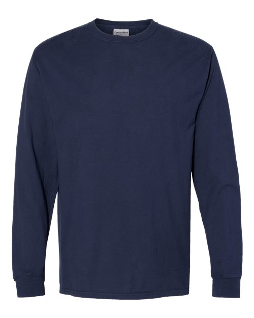 Load image into Gallery viewer, Unisex Garment-Dyed Long Sleeve T-Shirt - Navy