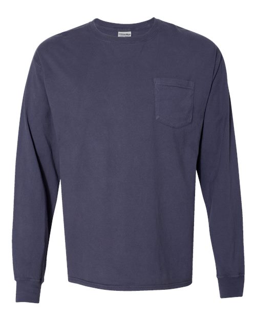 Load image into Gallery viewer, Unisex Garment-Dyed Long Sleeve T-Shirt With a Pocket - Anchor Slate