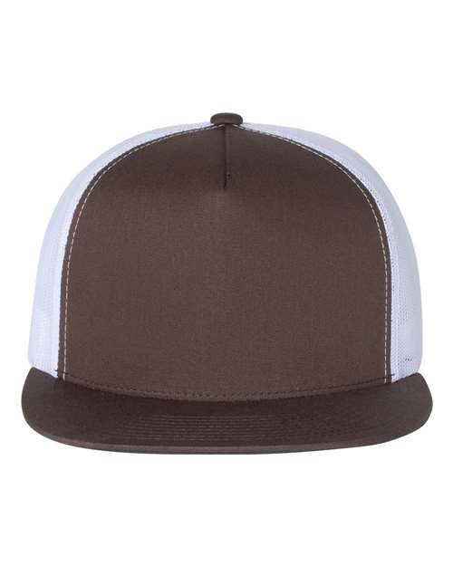 Load image into Gallery viewer, YP Classics 6006 Classic Five-Panel Trucker Cap - Brown/ White