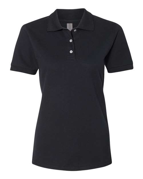 Load image into Gallery viewer, Women's 100% Ring-Spun Cotton Piqué Polo - Black