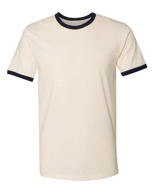 Load image into Gallery viewer, Unisex Cotton Ringer T-Shirt - Natural/ Midnight Navy