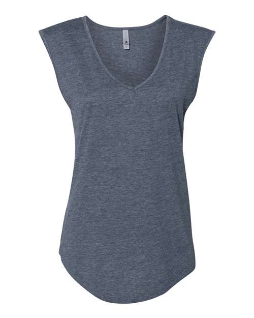 Load image into Gallery viewer, Women's Festival Sleeveless Deep V-Neck T-Shirt - Antique Denim