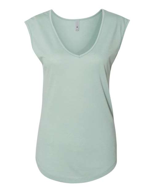 Load image into Gallery viewer, Women's Festival Sleeveless Deep V-Neck T-Shirt - Stonewash Green