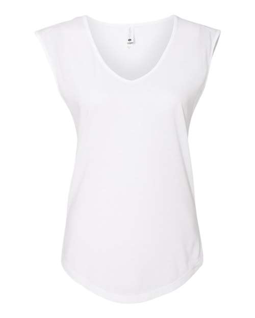 Load image into Gallery viewer, Women's Festival Sleeveless Deep V-Neck T-Shirt - White