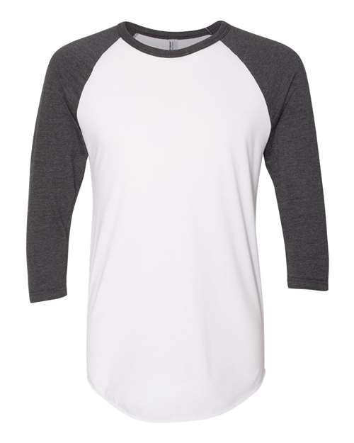 Load image into Gallery viewer, Unisex 50/50 Raglan Three-Quarter Sleeve Tee - White/ Heather Black