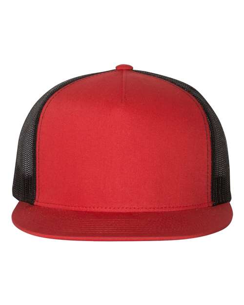 Load image into Gallery viewer, YP Classics 6006 Classic Five-Panel Trucker Cap - Red/ Black
