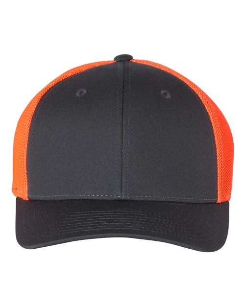 Load image into Gallery viewer, Richardson 110 R-Flex Trucker Cap - Charcoal/ Neon Orange