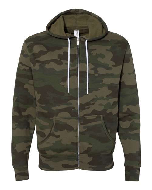 Load image into Gallery viewer, Unisex Lightweight Full-Zip Hooded Sweatshirt - Forest Camo