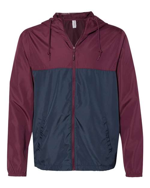 Load image into Gallery viewer, Independent Trading Co. EXP54LWZ Men's Lightweight Windbreaker Full-Zip Jacket - Maroon/ Classic Navy