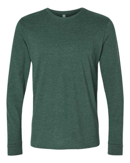 Load image into Gallery viewer, Unisex Sueded Long Sleeve T-Shirt - Heather Forest Green