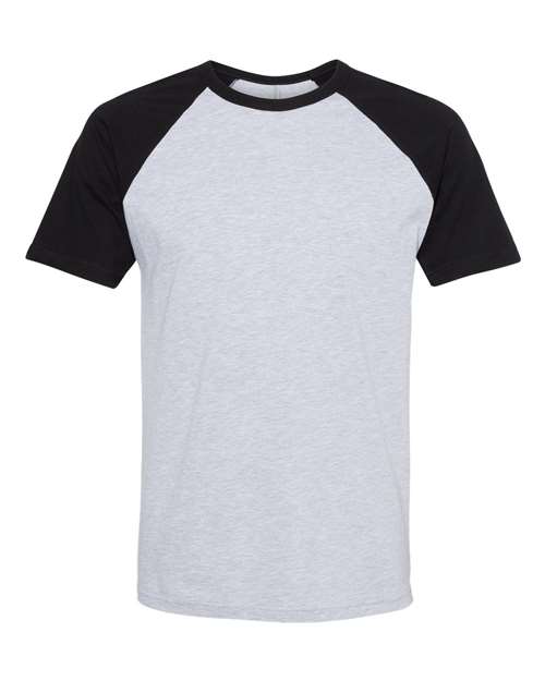 Load image into Gallery viewer, Unisex Cotton Raglan T-Shirt - Black/ Heather Grey