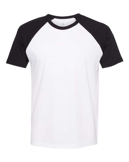 Load image into Gallery viewer, Unisex Cotton Raglan T-Shirt - Black/ White