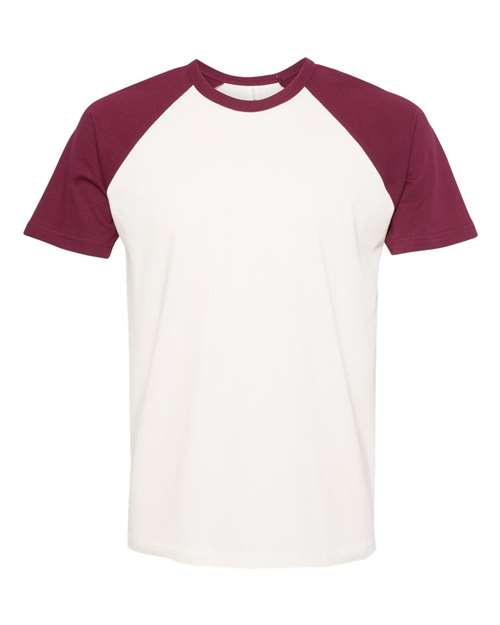 Load image into Gallery viewer, Unisex Cotton Raglan T-Shirt - Maroon/ Natural