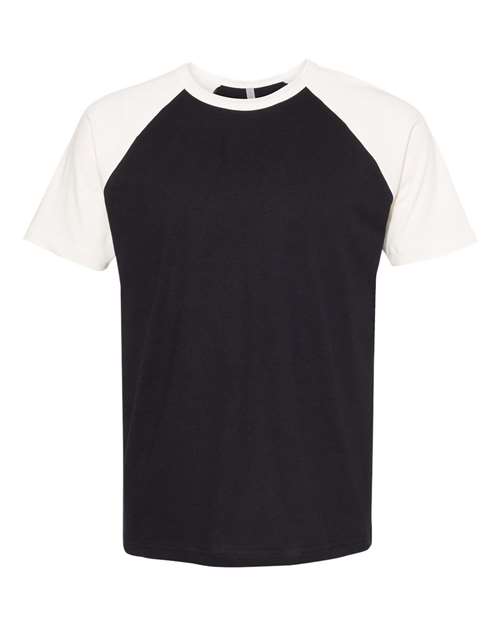 Load image into Gallery viewer, Unisex Cotton Raglan T-Shirt - Natural/ Black