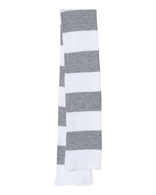 Load image into Gallery viewer, Sportsman SP02 Rugby-Striped Knit Scarf - White/ Heather Grey